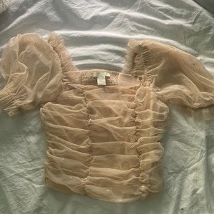 Polka Dot Beige Top XS
